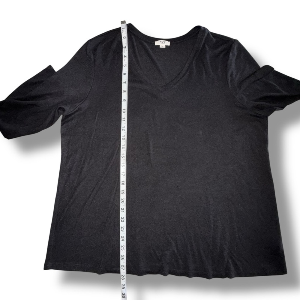 NZT by NIC+ZOE V-Neck Sweet Dreams Long Sleeve Top - XXL Black - Picture 11 of 12